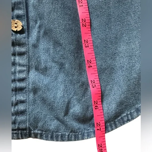 Vintage New Direction Womans Embroidered Denim Shirt with Fall Leaves. Size M - Picture 8 of 8